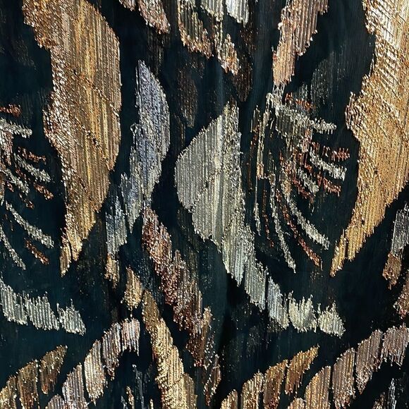 A.C. Sport Ladies Dressy Top Black and Gold Shimmery Design - Picture 2 of 8